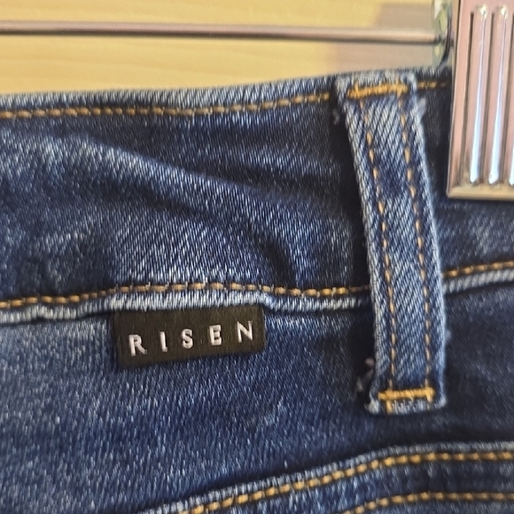 Risen Dark Blue Flare Jeans - Picture 6 of 7